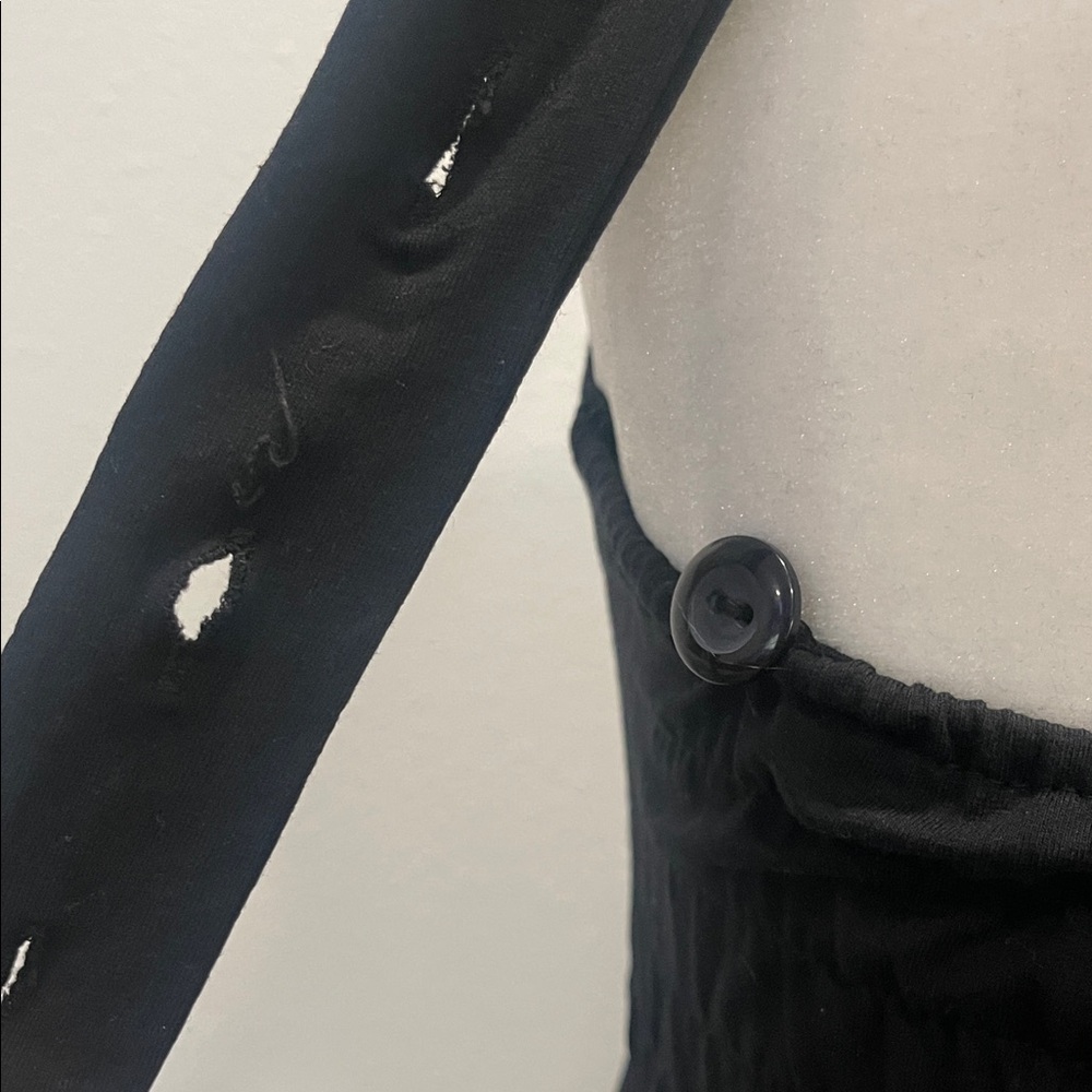 Anerican Rag Black Tank Top Dress with Floral Chiffon Skirt - Picture 7 of 8